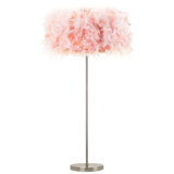 Mcclellan Modern and Chic Real Feather Floor Lamp with Base and Switch