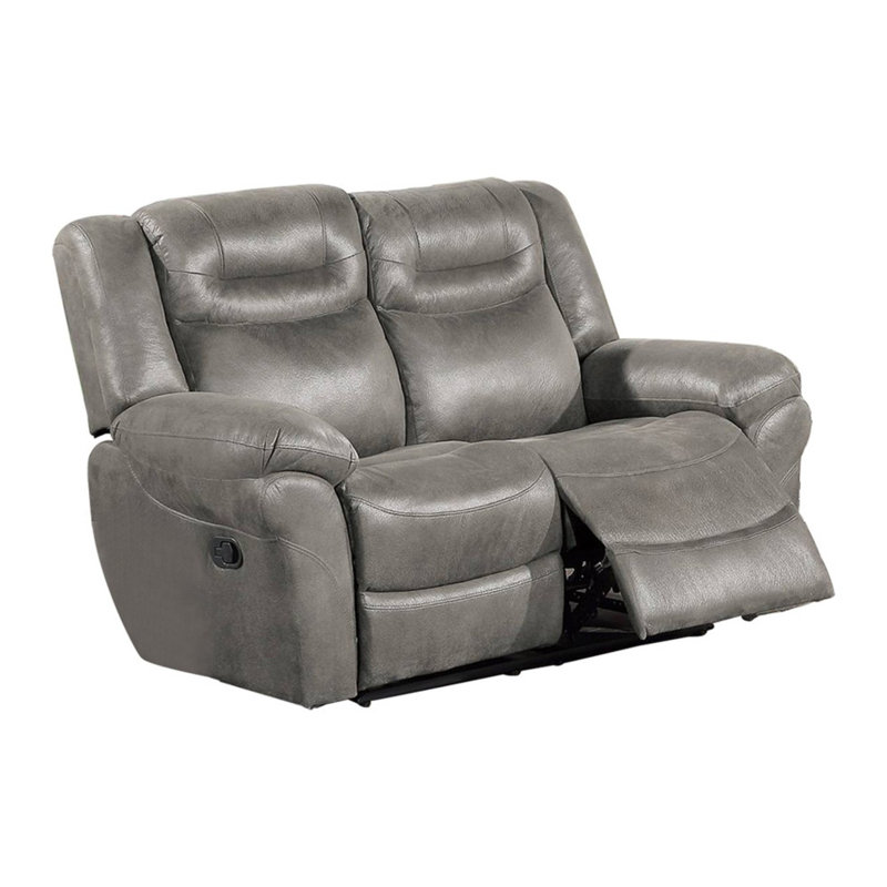 Causeuse inclinable manuelle moderne 65 po Betty, Gris