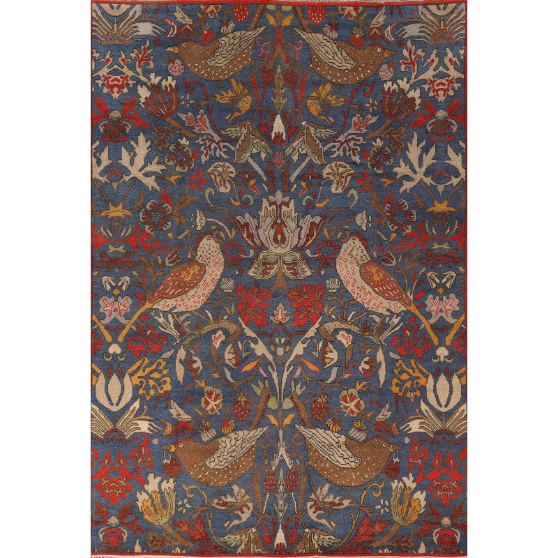 Tapis oriental à motif animalier bleu Ziegler