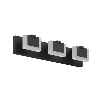 3-Light Modern Black LED Vanity Light Fixture - Up & Down Dual Lighting Bathroom Wall Sconce Over Mirror