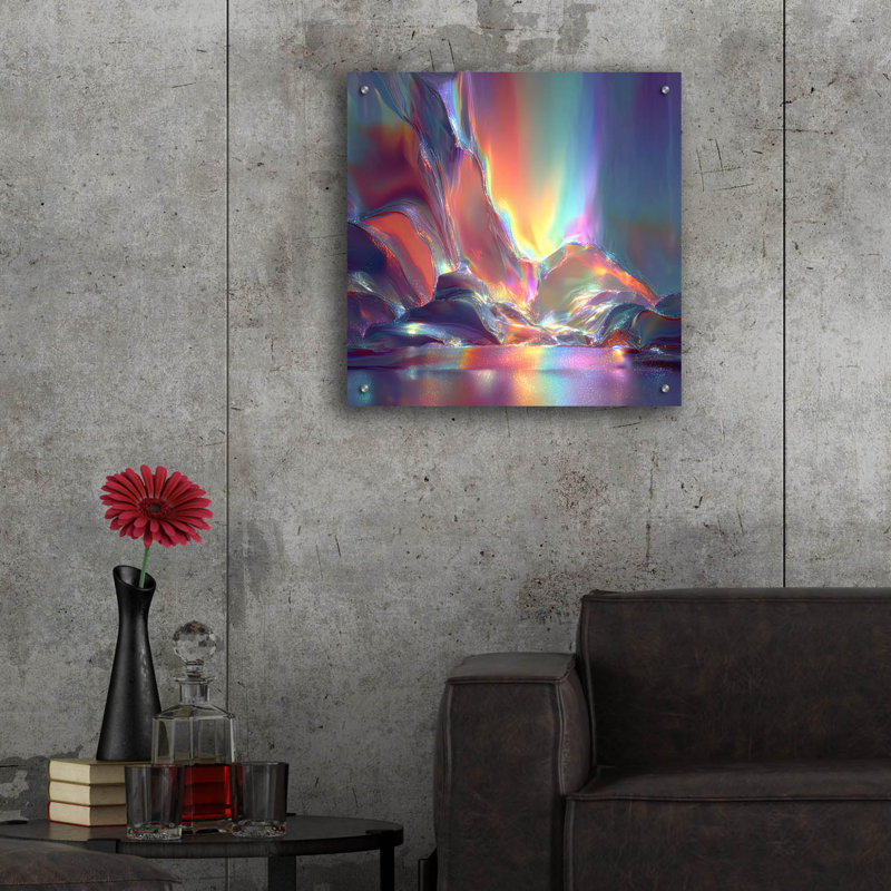 Art mural en verre épique «Mindscape 1» par Ann Klee, 24 po x 24 po, H 24 po x l 24 po