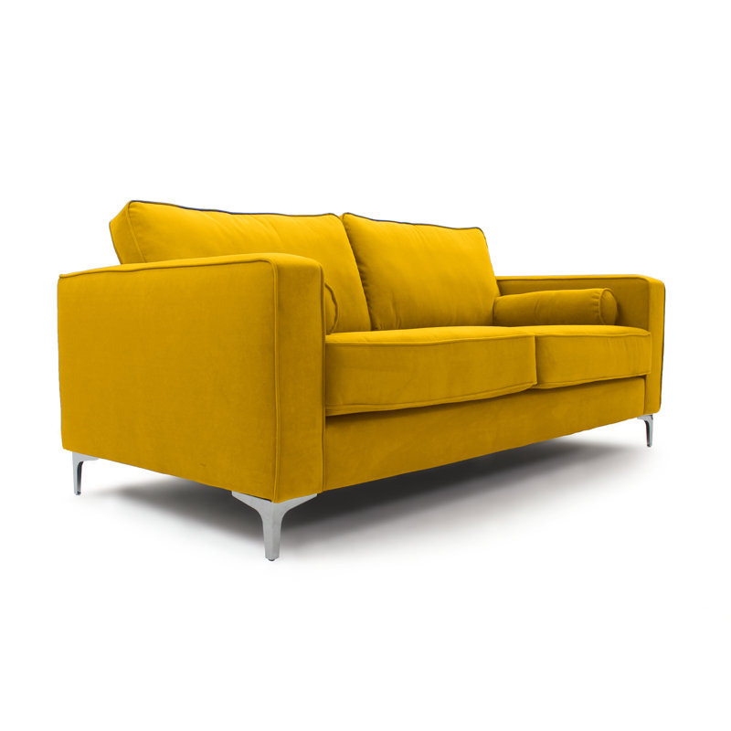 Georgio 3 Seater Velvet Sofa, Mustard