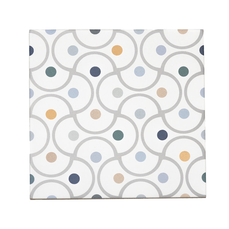 Summertime 8" x 8" Patterned Matte Porcelain Tile, Lyons