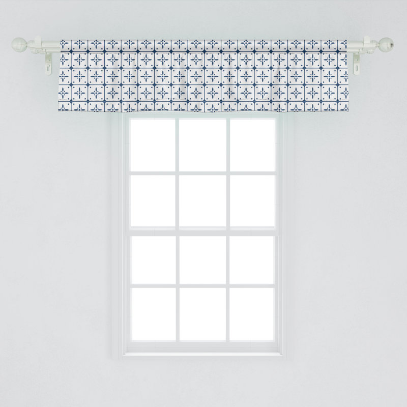 Ambesonne Dutch Valance Pack of 2 Classical Delft Pattern, 54" W x 12" L