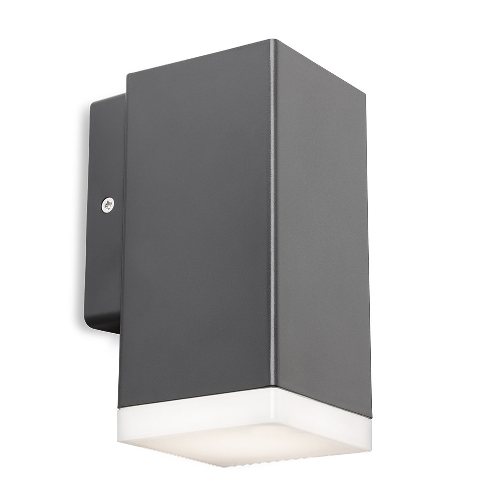 Graphite 15.5cm H Integrated LED Outdoor Armed Sconce