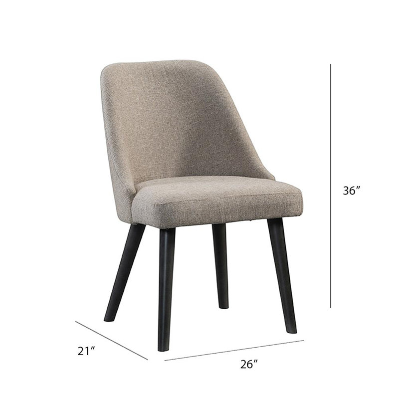 Chaise d'appoint en bois massif Aceion en gris / brun