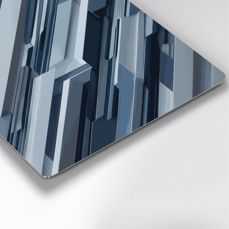 Geometric Abstraction 32 Gray Metal Wall Art, 16" H x 16" W