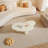 46.45" Modern Centre Table, Irregular Cream White Cloud Coffee Table with 3 Legs
