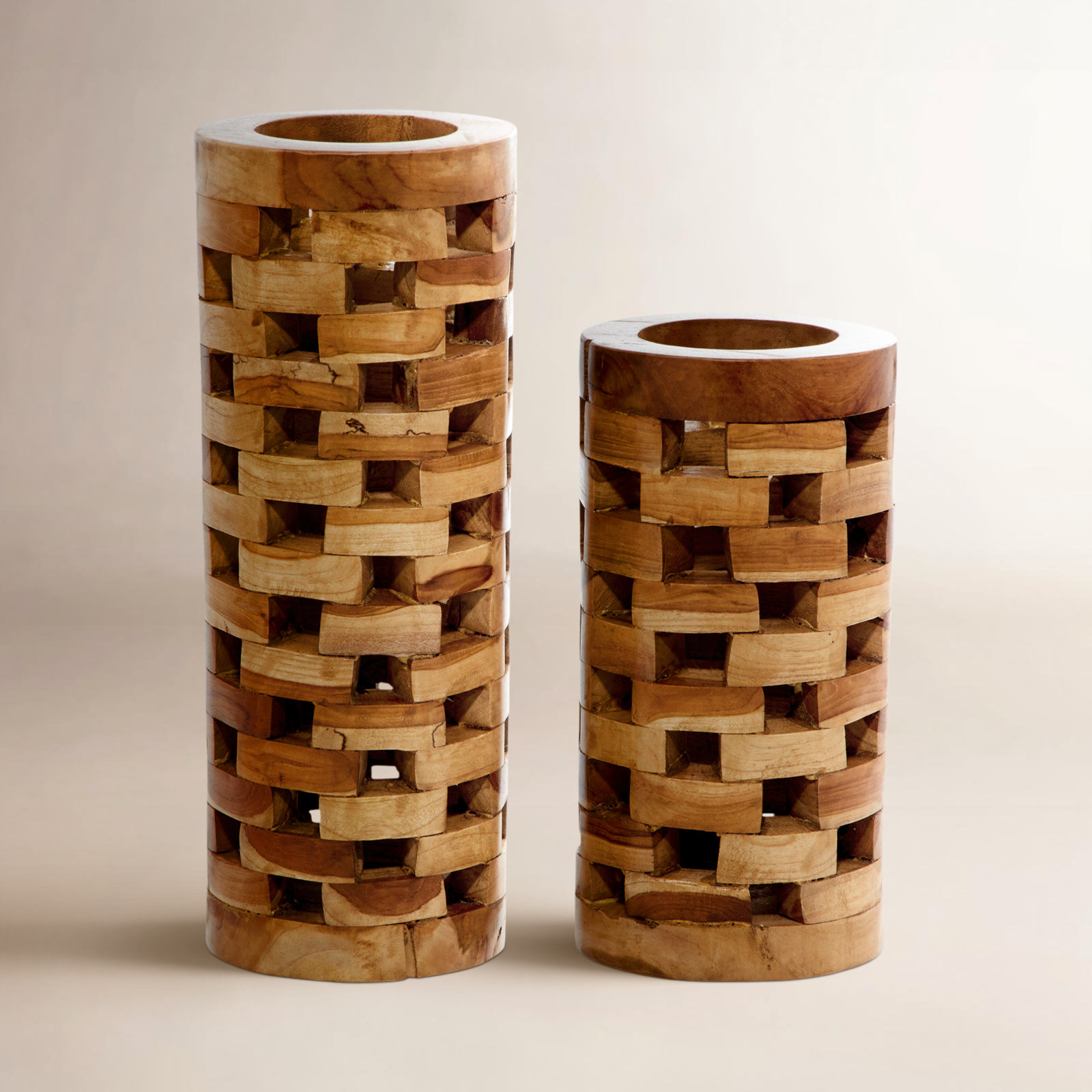 Thalia 15.85'' Handmade Solid Wood Table Vase
