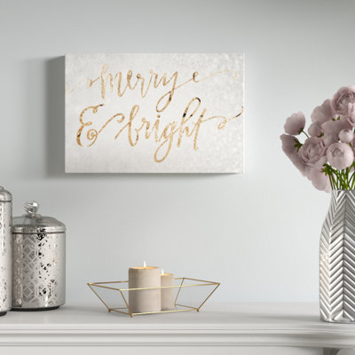 " Holiday And Seasonal Merry & Bright, Modern & Contemporary Gold " by Oliver Gal