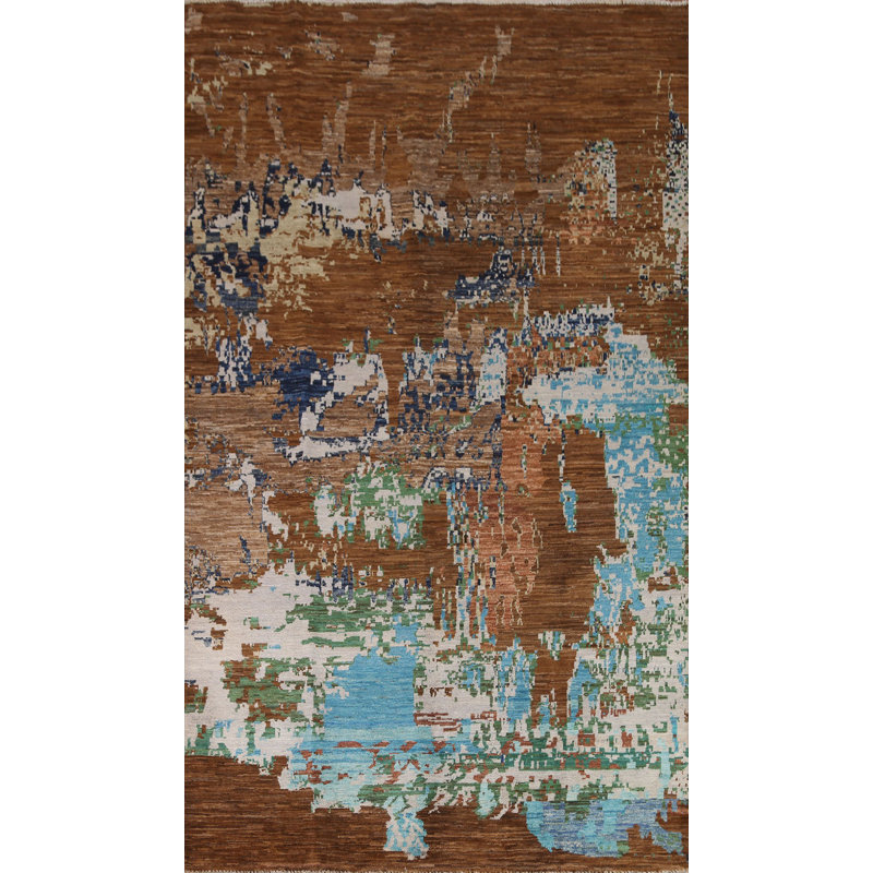 One-of-a-Kind 6'6'' X 9'7'' New Age Wool Area Rug in Brown