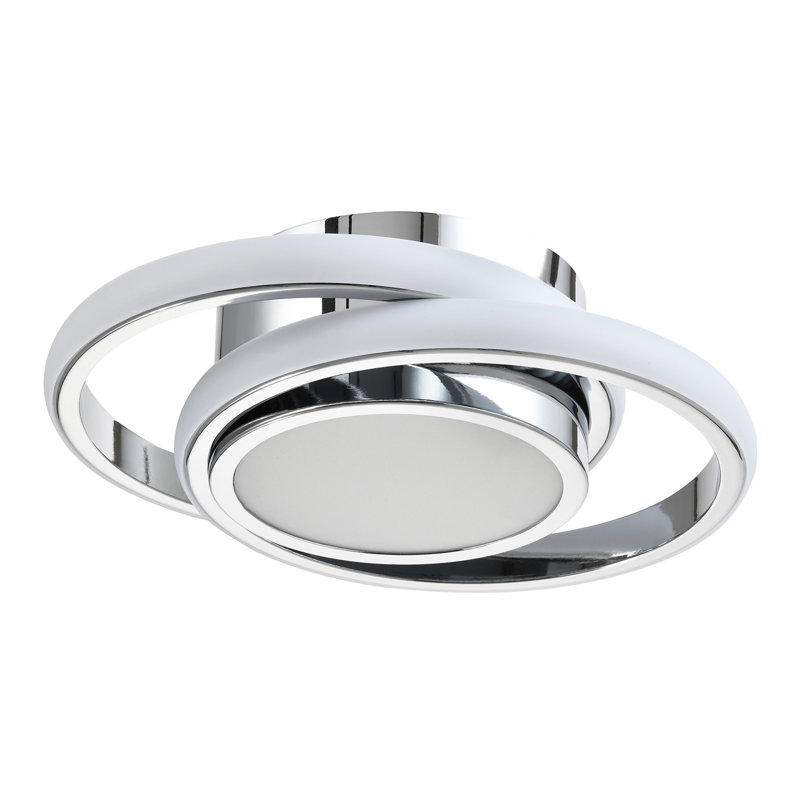 Modern LED Ceiling Light With Rings And Central Downlighter By , Chrome