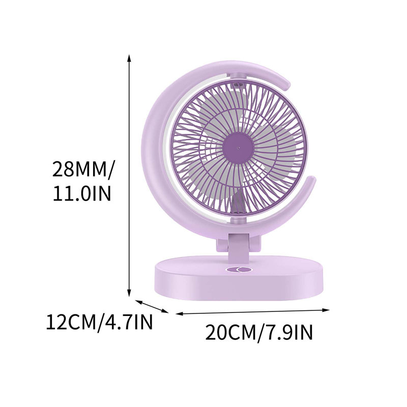 Ventilateur de charge USB avec ventilateur lampe, Green