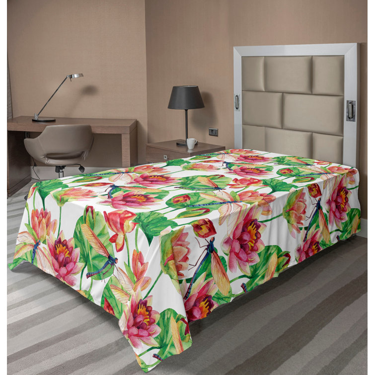 Ambesonne, drap plat floral pivoines, art botanique printanier