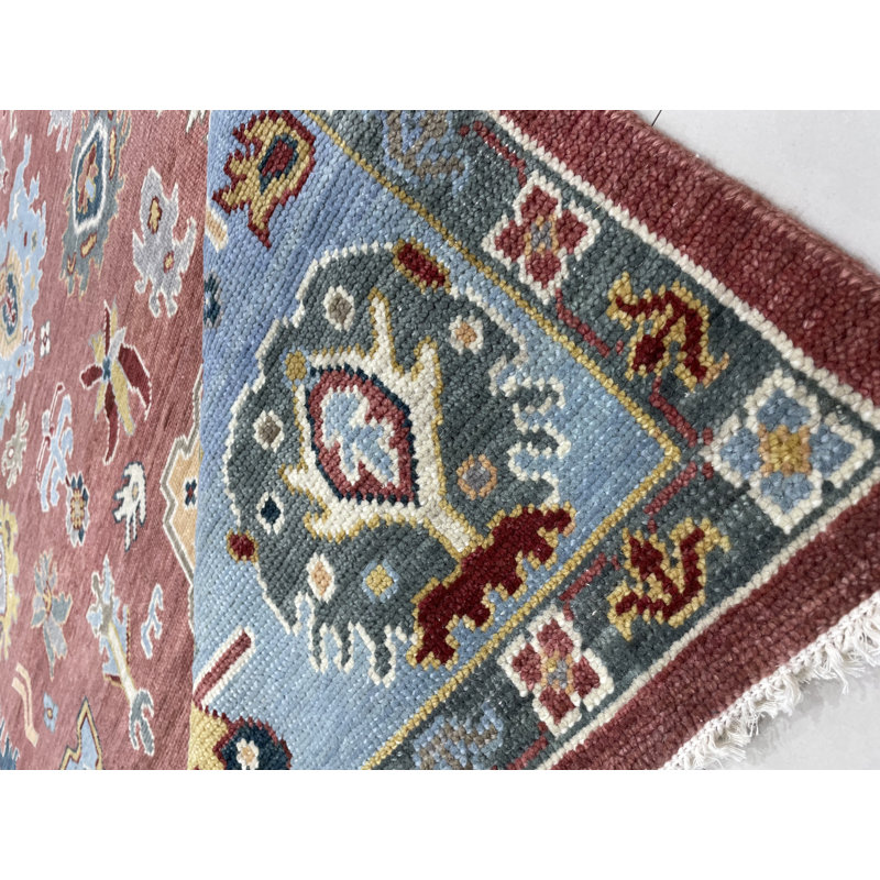 Rust Hand Knotted Wool Area Rug