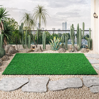 Artificial Grass Turf Rugs and Rolls With Drainage Holes, 79.2" × 118"