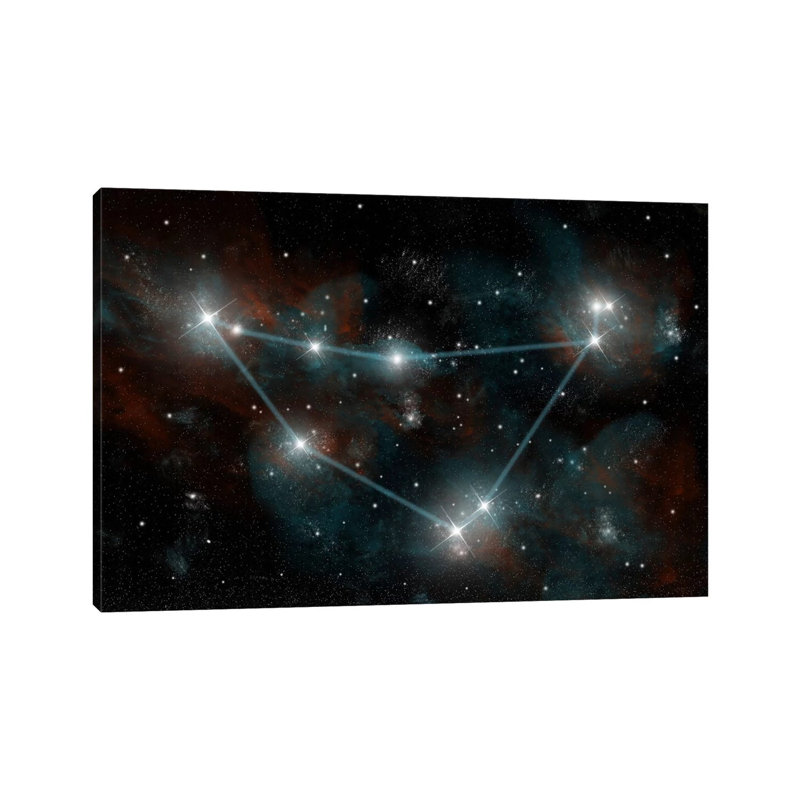 The Constellation Capricorn the Sea Goat 1 Piece Wrapped Canvas Wall Art, 101.6 cm H x 66.04 cm W x 3.175 cm D