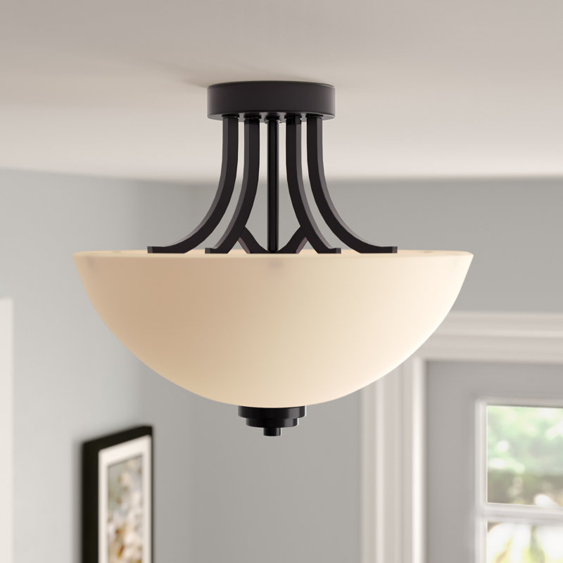 Burgis Glass Semi Flush Mount
