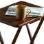Ensemble de 5 tables-tablettes pliables en bois avec support de rangement compact PJ-95376858-95376857