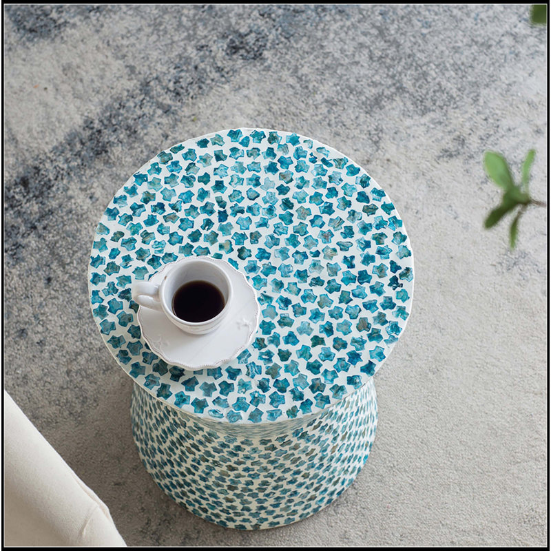 Tabouret de jardin Capiz Inlay Tapered