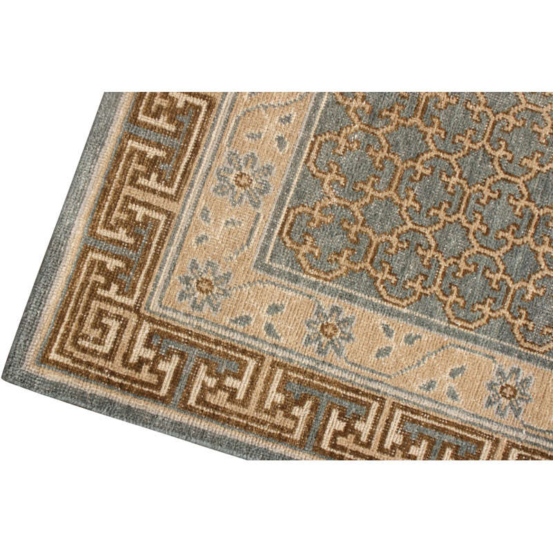 Distressed Homage Hand Knotted Wool Area Rug, Rectangle 6' x 9'