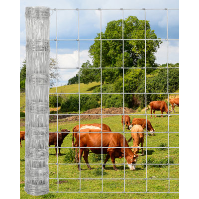 Cattle Fence -Heavy Duty Galvanized Wire Fencing for Sheep, Hog, Goat & Deer, Durable Rust-Resistant Chain Link Fence