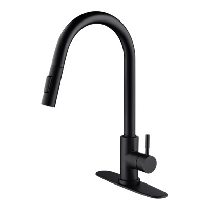 Touch Kitchen Faucet With Pull Down - Matte Black Stainless. 360-Degree Swiveling Nozzle For Sink Cleaning. Corrosion And Rust Finish. Single Handle Quick Water Temperature Flow Control. 7.79 In.