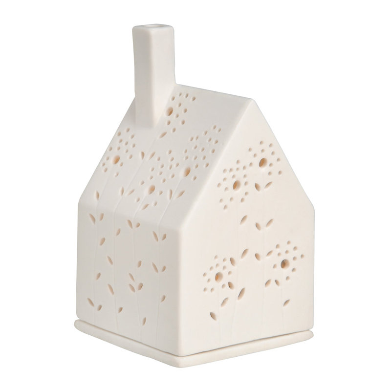 Maison de village en porcelaine - motif floral - 4,9 po