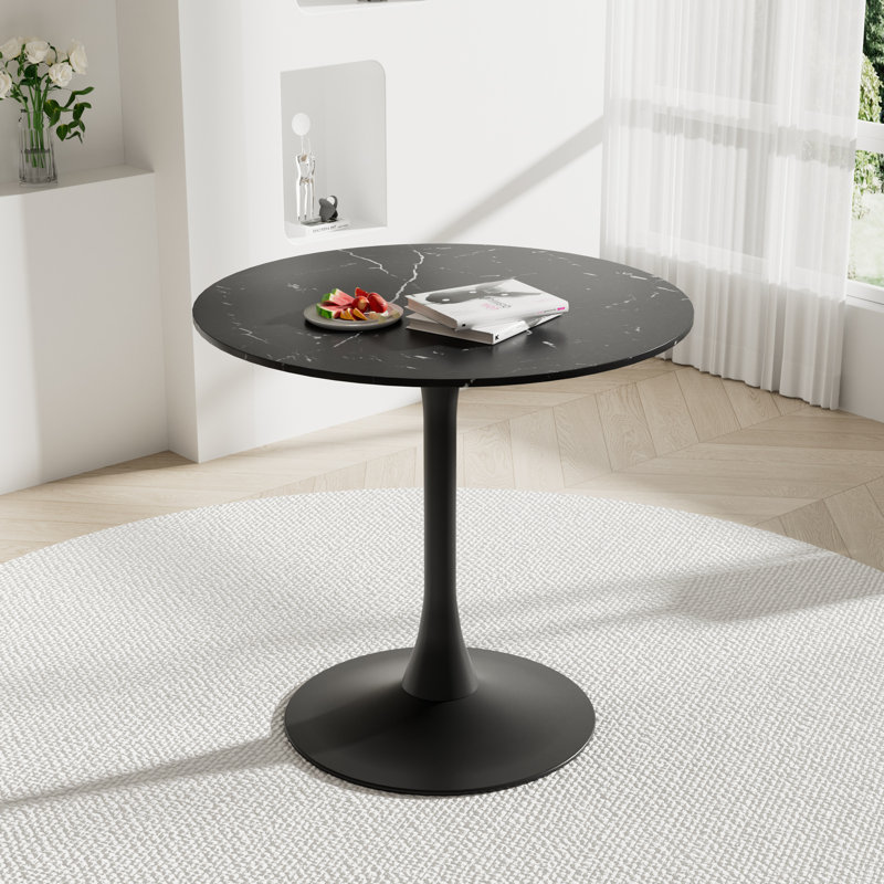 Table de salle à manger Marble, Marbre noir, Noir, 28.7*31.5*31.5