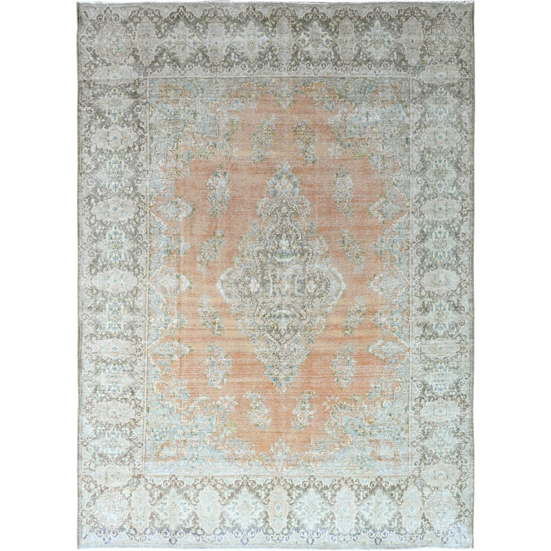 High-Quality Hand-Knotted Rose And Charcoal Area Rug