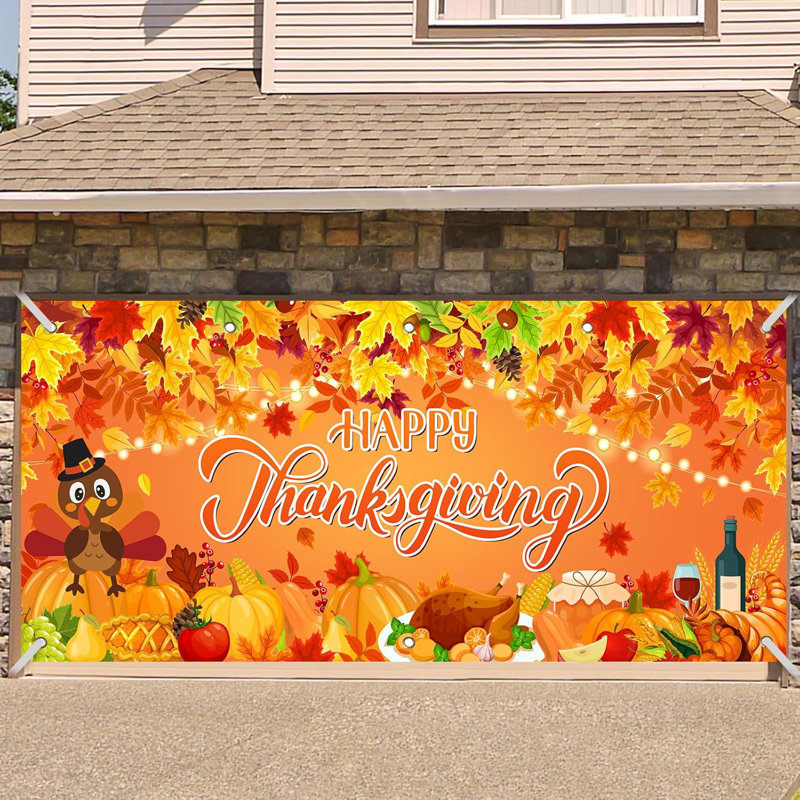 Thanksgiving Garage Door Banner Cover 7 X 16 Ft, Happy - View #9