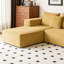 Modern L-Shaped Sectional Sofa 260CM in Yellow Velvet, Chaise with Frame-Free Design Fast Dispatch From UK Warehouse – Dispatched Within 2 Days-330666501