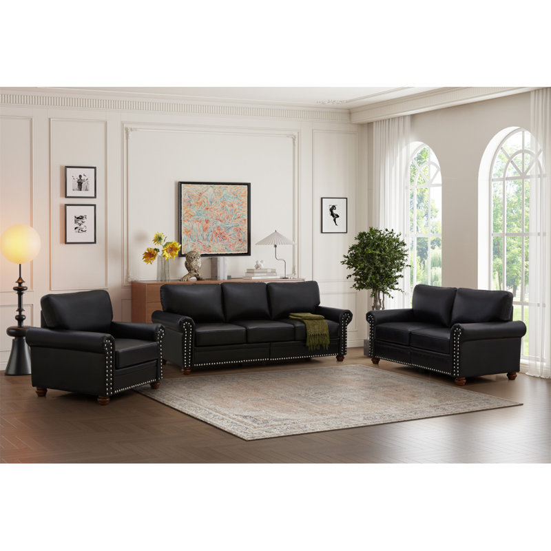 Canapé de salon avec canapé de rangement modulaire 1 + 2 + 3 en taupe, Noir