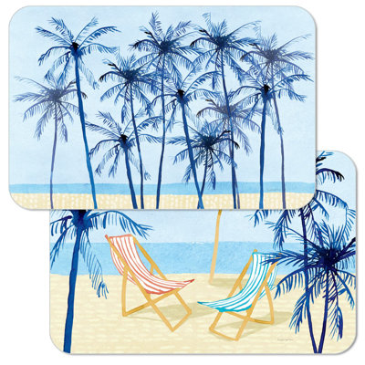 Napperons rectangulaires réversibles en plastique CounterArt Laguna Palms
