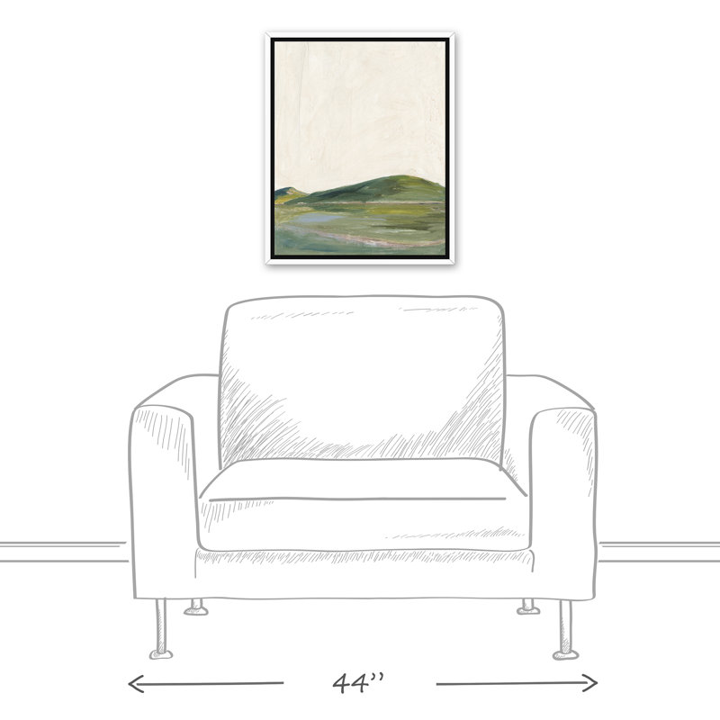 Abstrait vert - peinture, H 21,75 po x l 17,75 po x P 1,75 po, Toile à cadre flottant blanc
