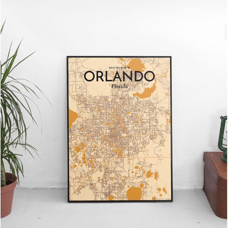 Orlando City Map - No Frame Print, 50.8cm H x 40.6cm W x 0.13cm D x 0.13cm D