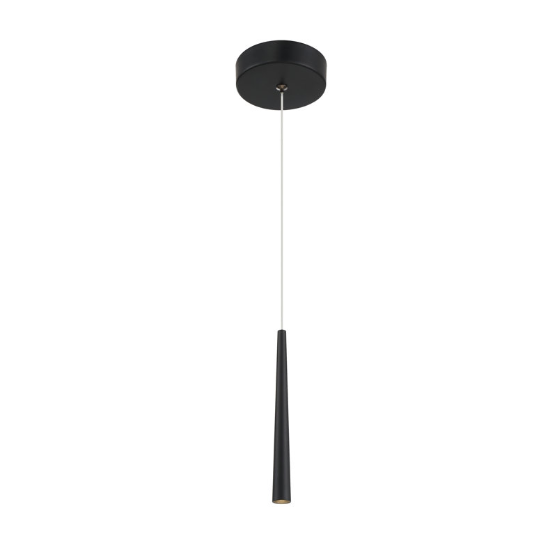 Luminaire suspendu cylindrique à 1 lumière DEL Karhys, Noir