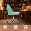 Chaise de bureau pivotante moderne sans accoudoirs en tissu, chaise de travail à hauteur réglable avec roulettes pour petits espaces-1669656269