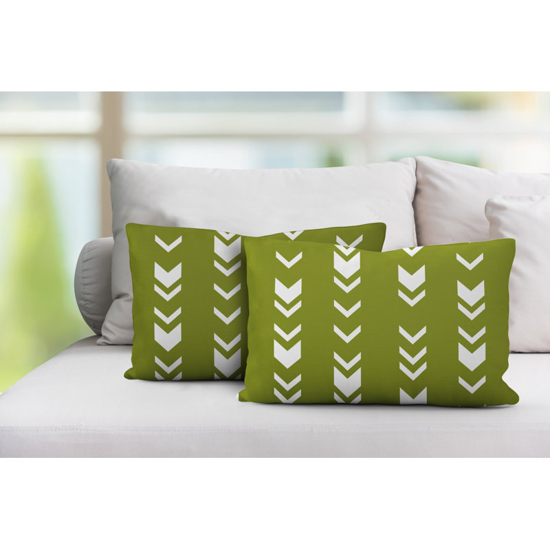 Coussin lombaire intérieur / extérieur Melba Arrow, Chartreuse