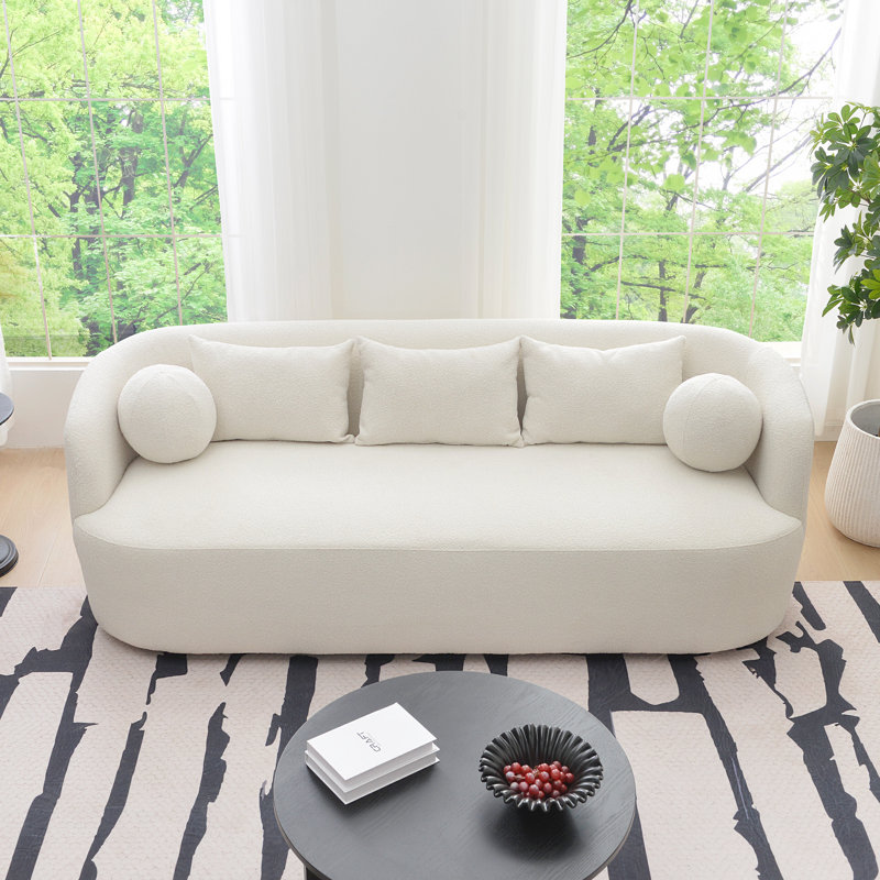Annexie 89" Boucle Curved Sofa - Stylish & Comfy