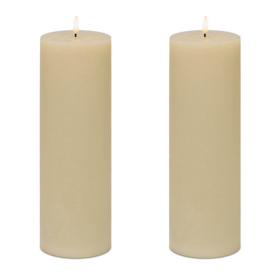 FIA Wick Beige Pillar Candle (Set of 2)
