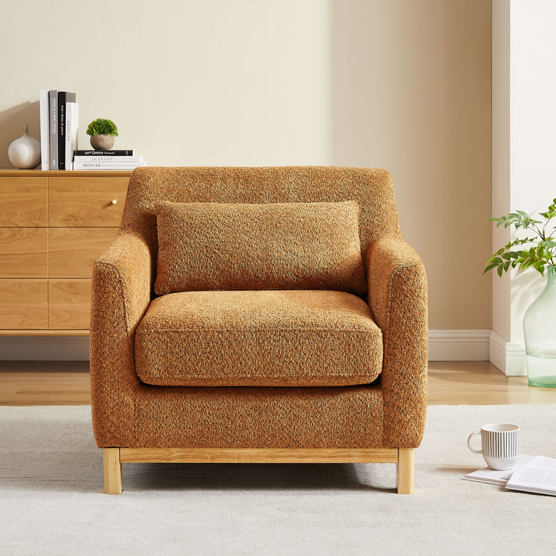 Fauteuil 31,5 po Jazmere, Boucle curry, Naturel