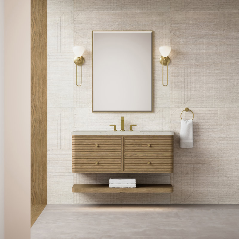 Allamari 48" W Single Vanity, 8" Widespread, Dune Mist, Siberian Silestone