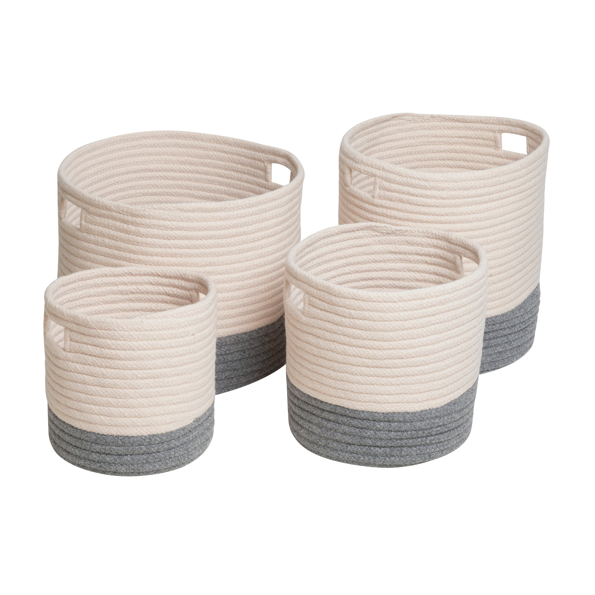 Fabric Decorative Basket 1, 12" H x 12" W x 12" D, Gray