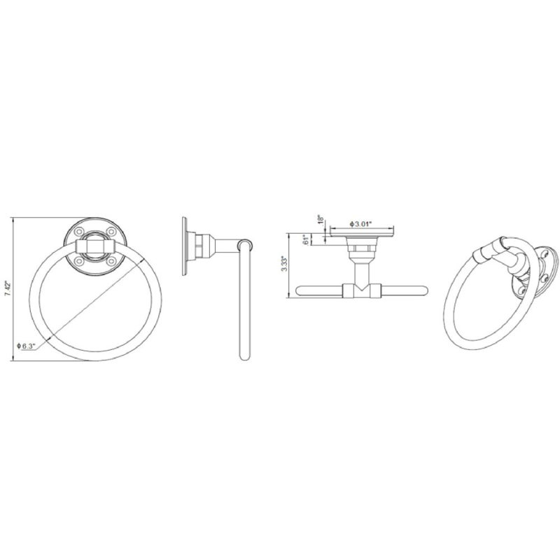 Rodina Towel Ring, Satin Nickel