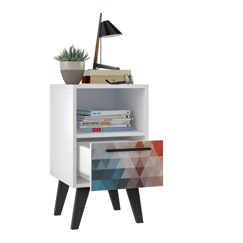 Gorby 13'' W Nightstand, Red/Blue