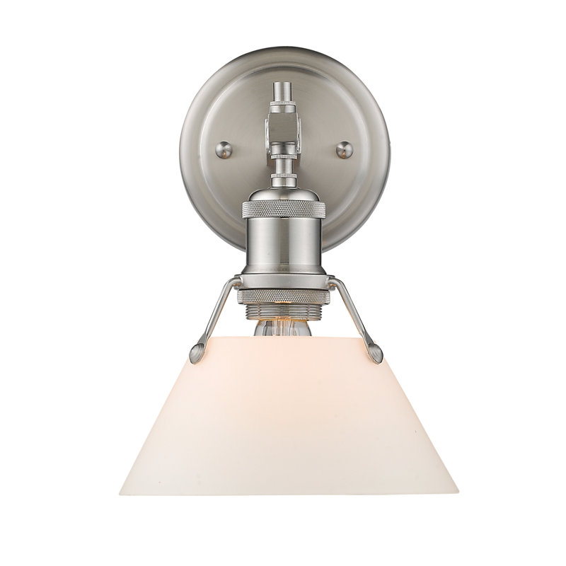 Éclairage pour meuble-lavabo en acier à intensité variable Felda, Verre opale, Étain, 1 lumières