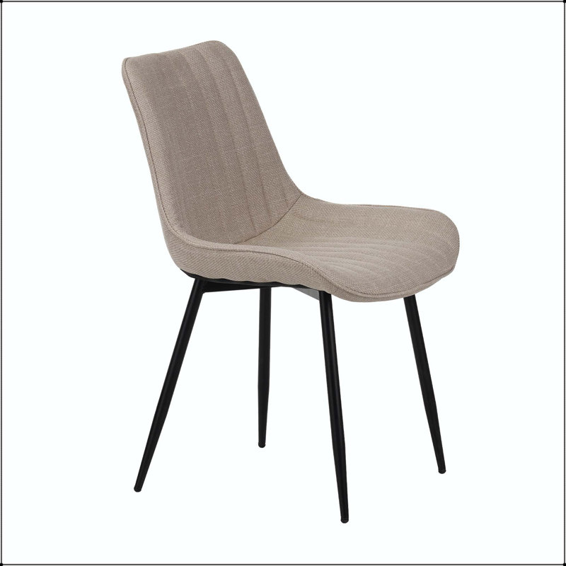 Chaise de salle à manger moderne en tissu avec dossier rembourré - ensemble de 4