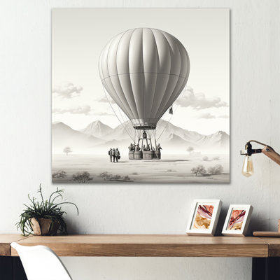 «Monochromatique Hot Air Balloon Take Off», reproduction sur toile