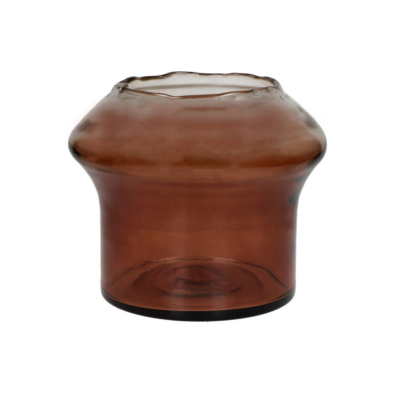 Famiglia Round Amber Vase Glass